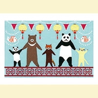 #今野印刷 グリーティングカード Panda and Bear   C12S031