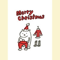#今野印刷 グリーティングカード Cat Santa   L15S008