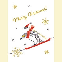 #今野印刷 グリーティングカード Penguin skiing   L20S010