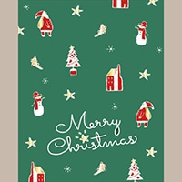 #今野印刷 グリーティングカード Christmas Pattern 活版カード  L22S017