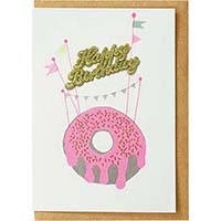 #エルコミューン グリーティングカード ペトラボーズ　輸入グリーティングカード   Riso Cake Card Pink Doughnut YGC-031