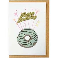 #エルコミューン グリーティングカード ペトラボーズ　輸入グリーティングカード   Riso Cake Card Mint Doughnut YGC-032