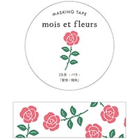 #エルコミューン マスキングテープ mois et fleurs マスキングテープ  rose MOF-210