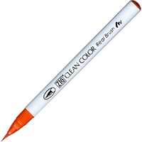 【呉竹】(国内販売のみ) カラー筆ペン ZIGクリーンカラーリアルブラッシュ070  オレンジ RB6000AT-070