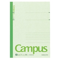 【コクヨ】キャンパスノート カラー表紙 A罫 30枚 セミB5 緑  ﾉ3CAG