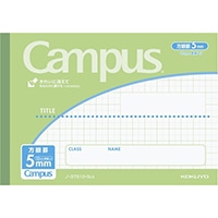 【コクヨ】 ノート キャンパス用途５ミリ１０ミリハーフサイズ  ライトグリーン ﾉ37S10-5LG