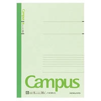 【コクヨ】キャンパスノート カラー表紙 セミB5 B罫 30枚 緑  ﾉ3CBG