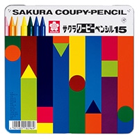 【サクラクレパス】 色鉛筆 クーピーペンシル１５色（缶入り）   FY15