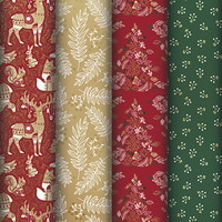 #クオバディス・ジャパン(国内販売のみ） 梱包用品 クリスマスラッピングペーパー 4柄 フォレスト cf223931