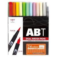#トンボ鉛筆 水性マーカーセット ABT多色セット24色ベーシック 0.8mm ２４色ベーシック AB-T24CBA