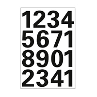 #KDT Japan ラベル ヘルマラベル #4168 防水防塵 25mm 黒文字 H25mm (1片) 数字[0-9] 304168