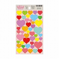 #RYURYU シール サークルシール・ホログラム  カラフルハート・大 RCSH01