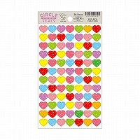 #RYURYU シール サークルシール・ホログラム  カラフルハート・小 RCSH02
