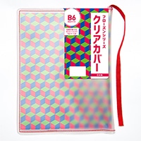 #コンサイス 読書関連小物 フローズンシリーズクリアカバー B6 レッド SBC024-RD