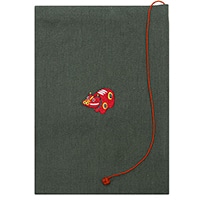 #コンサイス 読書関連小物 布のブックカバー赤ベコ 文庫 グリーン SBC038-03