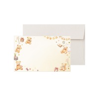 #包む カード ミニカード 封筒･カード各5枚入 テディベアドリーム TC0H9