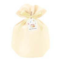 #包む 包装用品 シルキー巾着ギフトバッグ タグ2枚.リボン･クリップ各1個付セット クリーム TD052