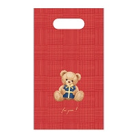 #包む 梱包用品 小判抜きビニールBAG･ベア 8枚入･A5 レッド TV0001
