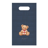 #包む 梱包用品 小判抜きビニールBAG･ベア 8枚入･A5 ネイビー TV0002