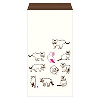 #グリーティングライフ レター 野良猫八ちゃん封筒セット Lsize･5枚入･定形サイズ ホワイト HNS-1