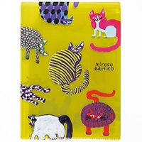 #グリーティングライフ(国内販売のみ） ファイル関連小物 ミロコマチコクリアホルダー A5・6ポケット ネコ MRZ-80