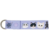 #グリーティングライフ(国内販売のみ） 身辺雑貨 キャットアンドストラップチャーム カラビナ付 パープル SDZ-56