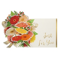 #グリーティングライフ(国内販売のみ） 色紙 フラワーブーケメッセージギフトボード･シール付 メッセージシール36枚,タイトルシール2枚,封筒付 クリーム TKBS-54