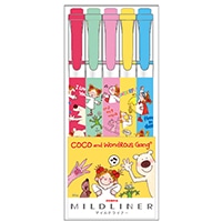 #グリーティングライフ(国内販売のみ） マーカー ココちゃんマイルドライナー 水性顔料･5色セット ココちゃん RYZ-1157