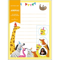 #グリーティングライフ(国内販売のみ） レター アニマルレターセット 便箋6枚･封筒･シール各3枚 アニマル ECS-47