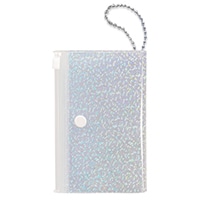 #グリーティングライフ 身辺雑貨 TIDYデコれるポーチ ジップポケット4枚付 ホログラムホワイト HTZ-109