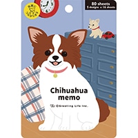 #グリーティングライフ メモ帳 アニマルダイカットメモ 5design･80Sheet チワワ ETN-219
