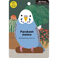 #グリーティングライフ メモ帳 アニマルダイカットメモ 5design･80Sheet インコ ETN-223