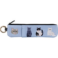#グリーティングライフ 収納用品 そで山かほ子･スリムペンケース カラビナ付 キャット SDZ-62