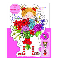#グリーティングライフ レター ココちゃん･ダイカットレターセット  ピンク RYS-1189