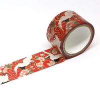 #カミイソ産商 マスキングテープ kimono美　鶴 25mm×5m巻き 着物柄 GR-1008