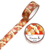 #カミイソ産商(国内販売のみ） マスキングテープ kimono美マステ 15mm×7m 鶴雪輪15mm幅 GR-2079