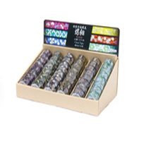 #カミイソ産商(国内販売のみ） マスキングテープ 螺鈿クリアテープ 6柄×各8巻入 什器セット TR-2064