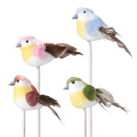 #ケー・イー・アイ フラワーピック バラエティバードピック　小鳥  4色×各3本 4194S