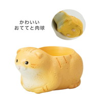 #ケー・イー・アイ ポット リトルレジンポット くつろぎねこ  スコティッシュフォールド 茶 4895