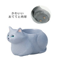 #ケー・イー・アイ ポット リトルレジンポット くつろぎねこ  ロシアンブルー 4901