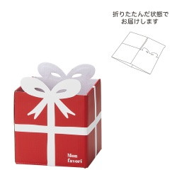 #ケー・イー・アイ フラワーペーパーボックス プレンゼント型組み立てボックス　M  レッド 5228-B-RD
