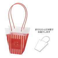 #ケー・イー・アイ フラワーギフトバッグ PPギフトバッグ　L  レッドストライプ 5421-A-RD