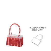 #ケー・イー・アイ フラワーギフトバッグ PPギフトバッグ　長角  レッドストライプ 5422-RD