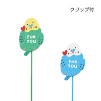 #ケー・イー・アイ フラワーピック 木製プレートピック　セキセイインコ  2種×各6本 5460S