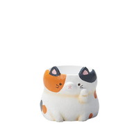 #ケー・イー・アイ ポット リトルレジンポット まねきいえねこ  ミケ 5473
