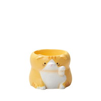 #ケー・イー・アイ ポット リトルレジンポット まねきいえねこ  スコティッシュ・オレンジ 5478