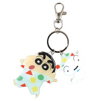 #ティーズファクトリー(国内販売のみ） 身辺雑貨 クレヨンしんちゃんダイカットツインキーホルダー　  パジャマしんちゃん＆シロ KS-5546693PS