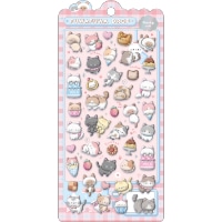 #クーリア シール ふわふわドロップシール　  ねこねこふわふわ 01044
