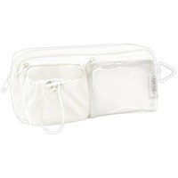 #クーリア 収納用品 Wクリアポケットペンポーチ  ステディ･ホワイト 03232