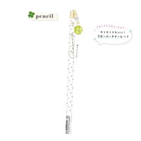 #クーリア  クローバーSTチャーム付き鉛筆（2B・丸）  ホワイト/ドット 04468